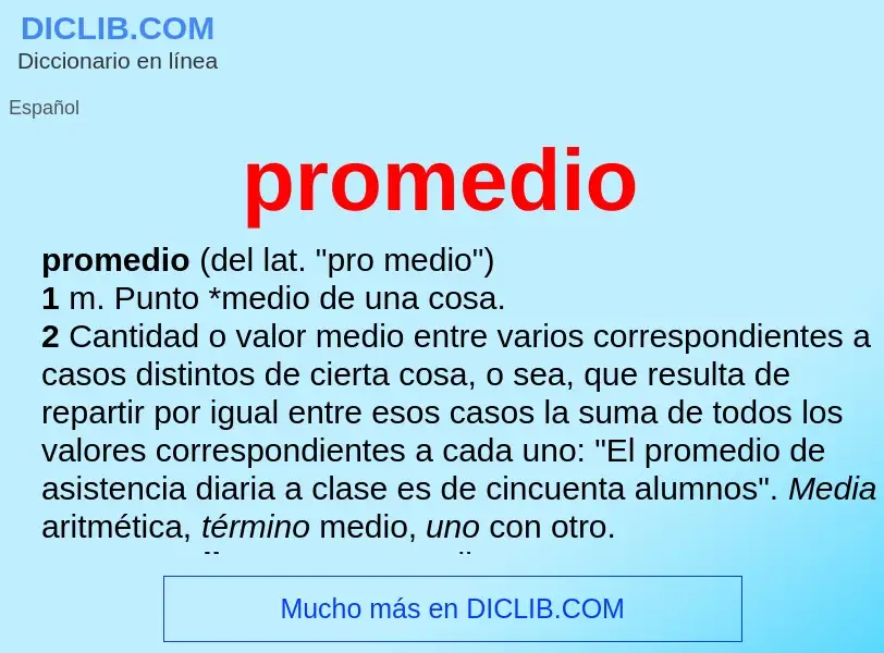 What is promedio - meaning and definition