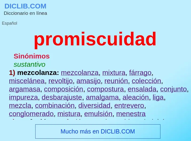 What is promiscuidad - definition