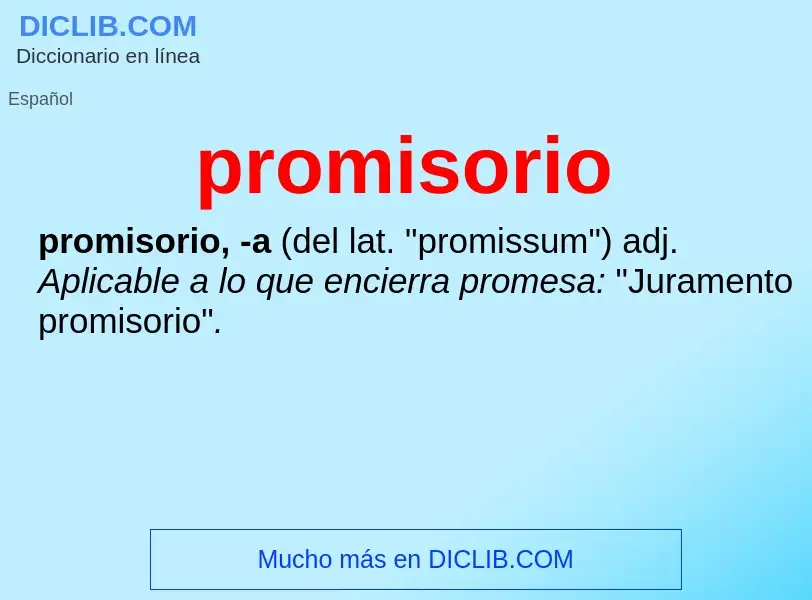 What is promisorio - meaning and definition