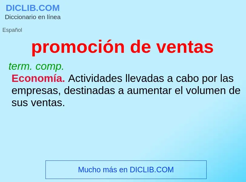 What is promoción de ventas - meaning and definition