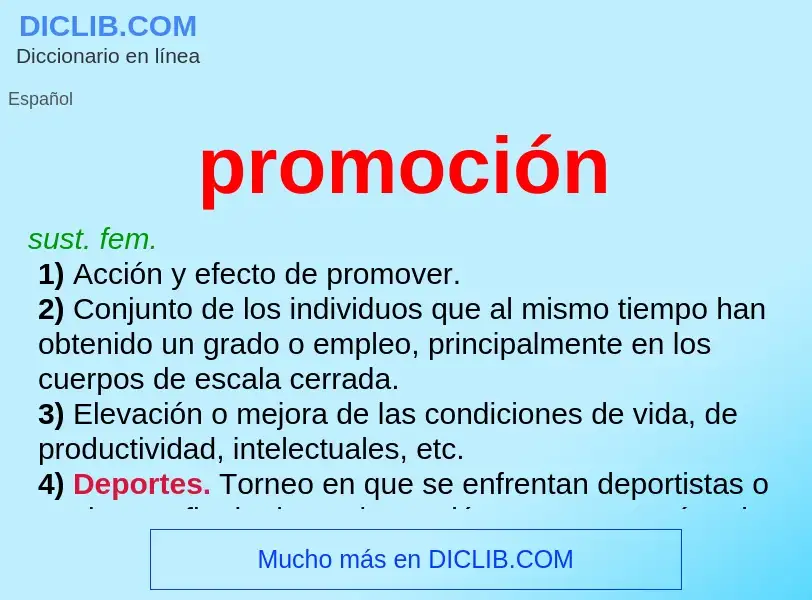 Wat is promoción - definition