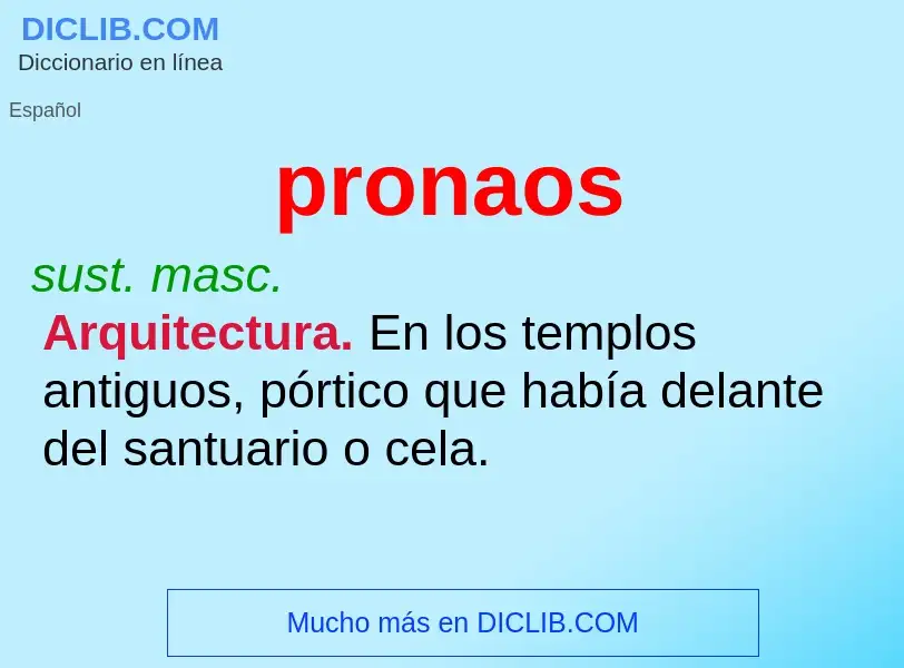 ¿Qué es pronaos? - significado y definición