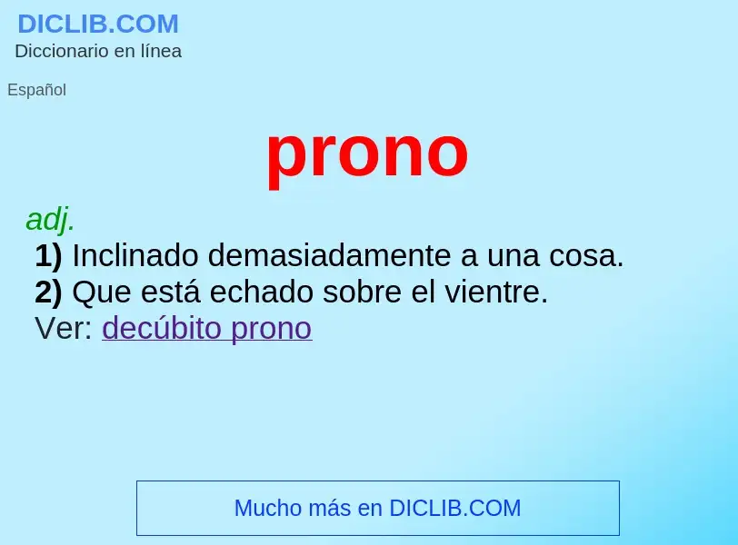 What is prono - definition