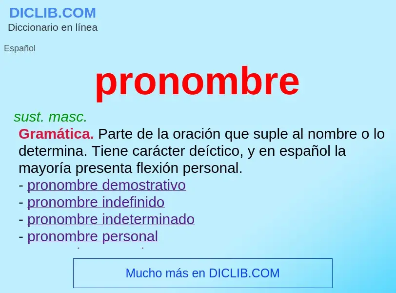 ¿Qué es pronombre? - significado y definición