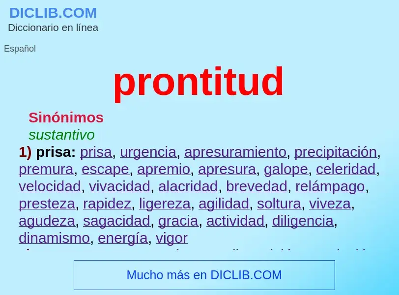 O que é prontitud - definição, significado, conceito