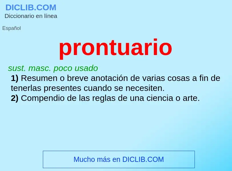 Wat is prontuario - definition