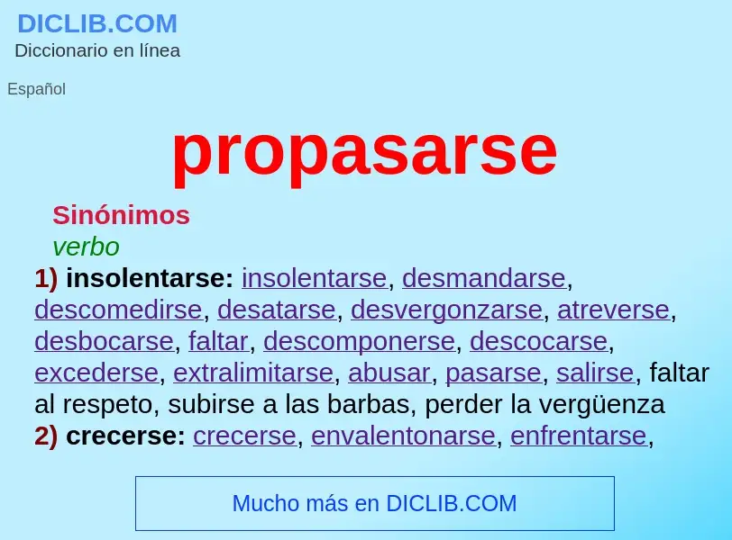 O que é propasarse - definição, significado, conceito