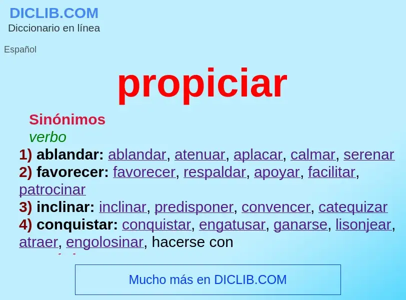 What is propiciar - meaning and definition