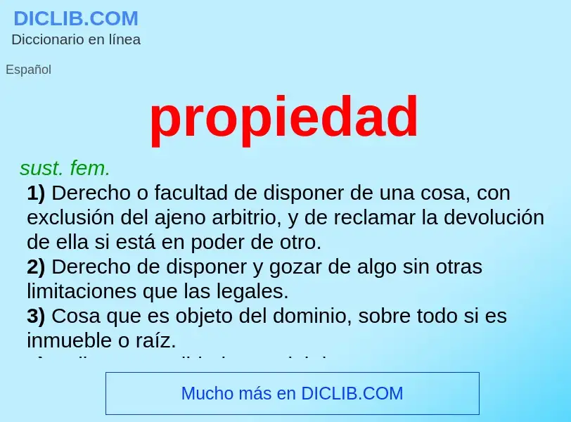 What is propiedad - meaning and definition