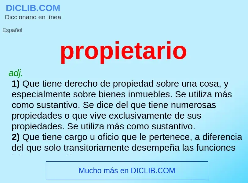 ¿Qué es propietario? - significado y definición