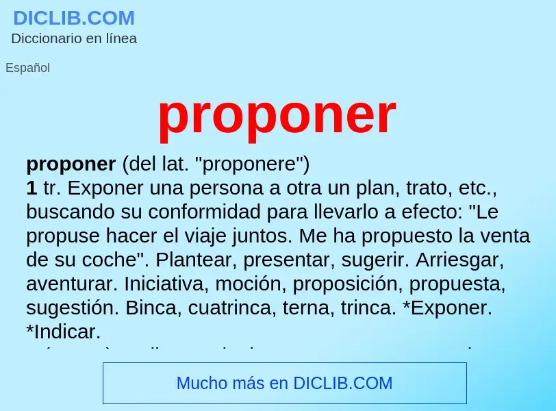 O que é proponer - definição, significado, conceito