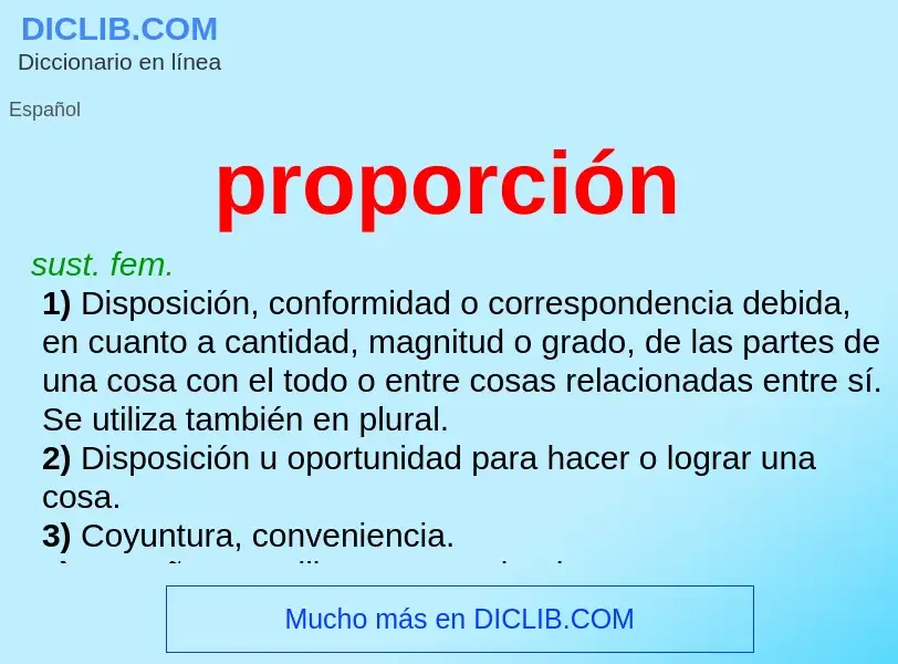 What is proporción - meaning and definition