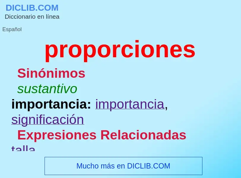 O que é proporciones - definição, significado, conceito