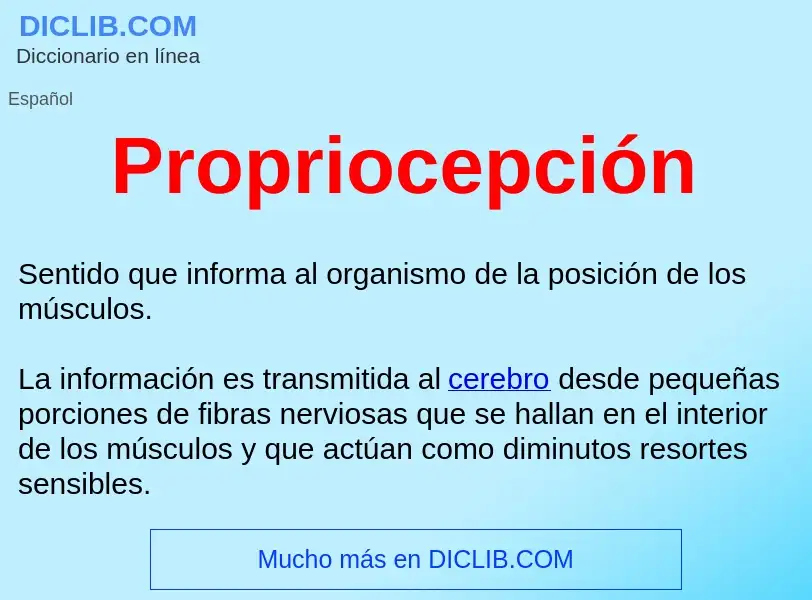 ¿Qué es Propriocepción ? - significado y definición