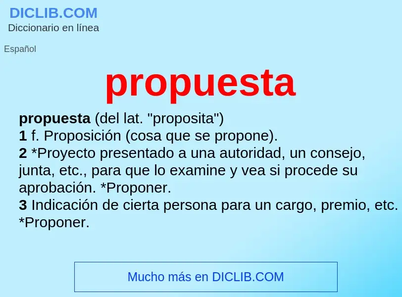 What is propuesta - definition