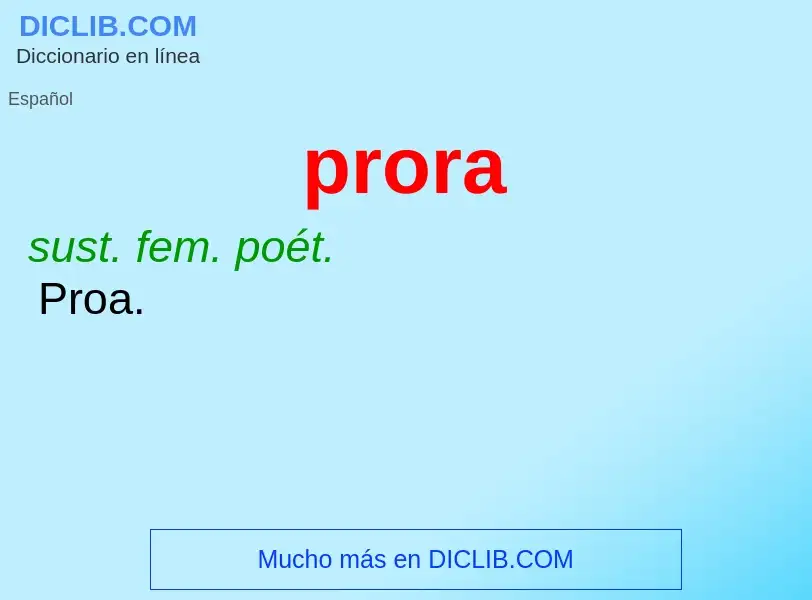 ¿Qué es prora? - significado y definición