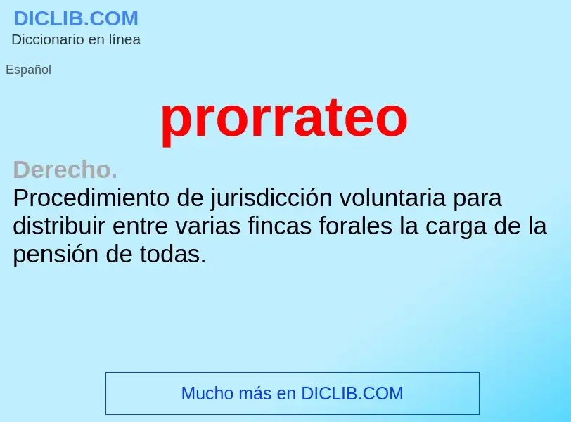 Was ist prorrateo - Definition