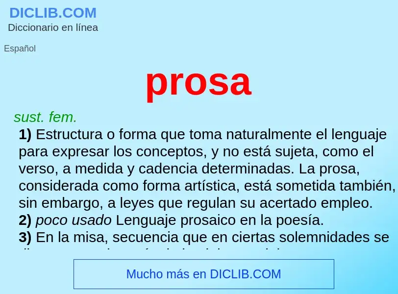 ¿Qué es prosa? - significado y definición