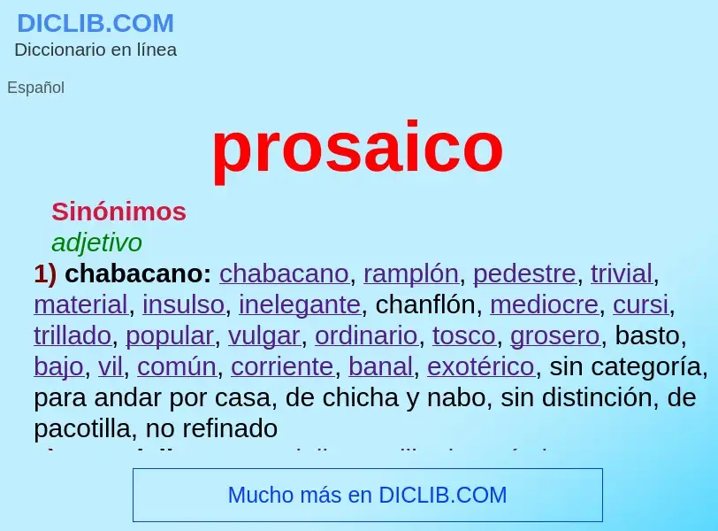 ¿Qué es prosaico? - significado y definición