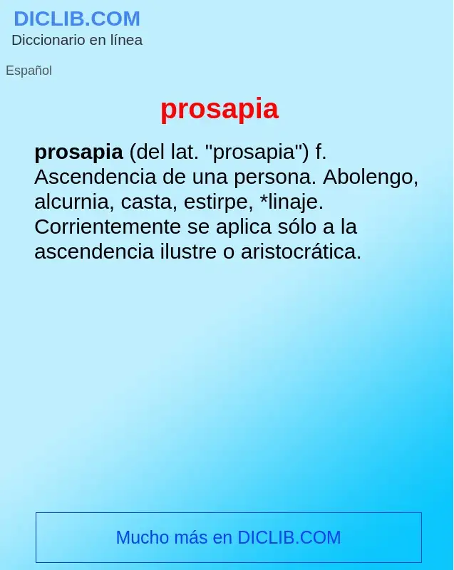 Wat is prosapia - definition