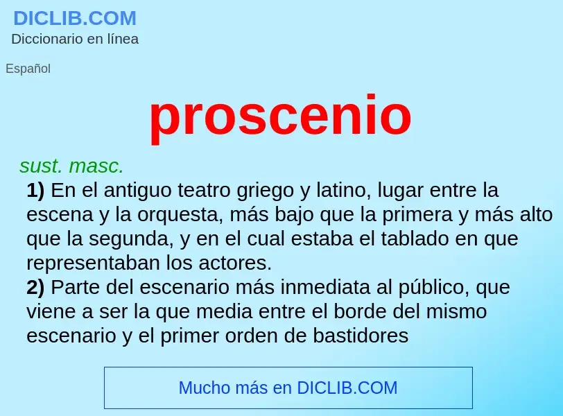 O que é proscenio - definição, significado, conceito