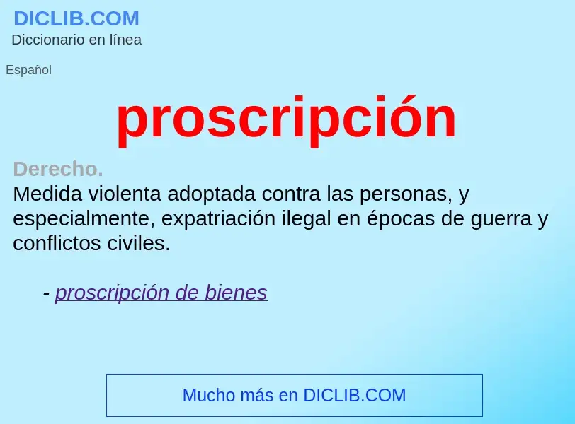 What is proscripción - meaning and definition