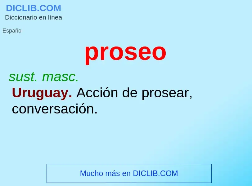 ¿Qué es proseo? - significado y definición