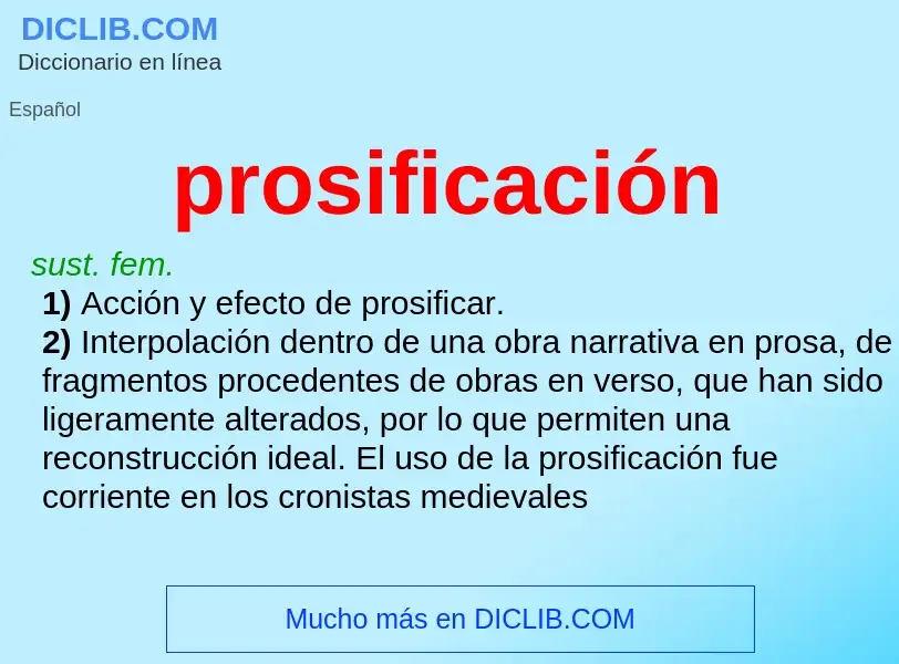 ¿Qué es prosificación? - significado y definición