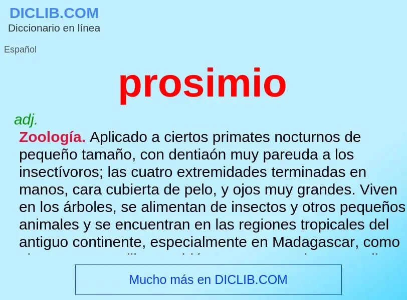 ¿Qué es prosimio? - significado y definición