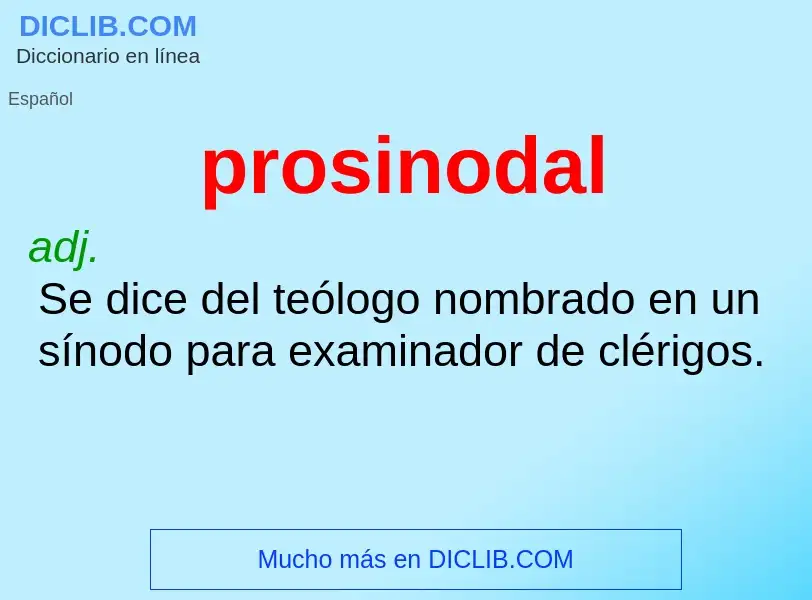 ¿Qué es prosinodal? - significado y definición