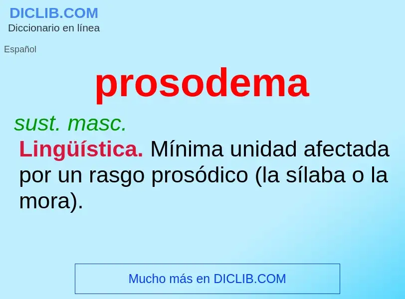 ¿Qué es prosodema? - significado y definición