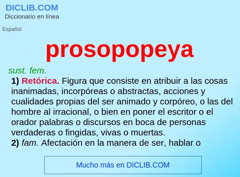 Wat is prosopopeya - definition