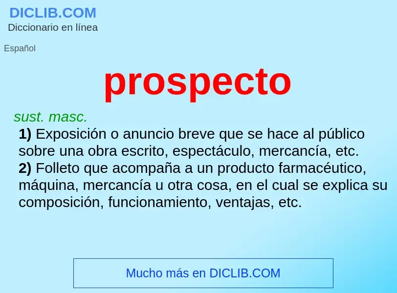 What is prospecto - definition