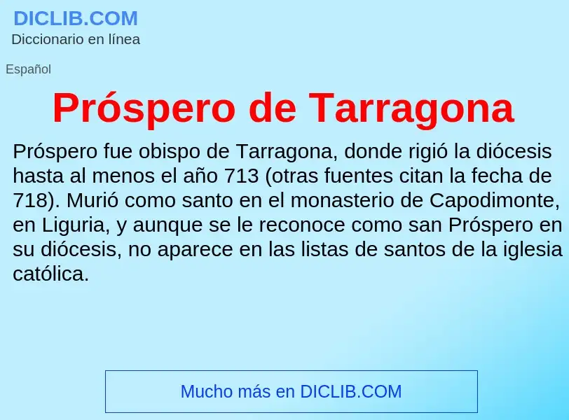 Wat is Próspero de Tarragona - definition