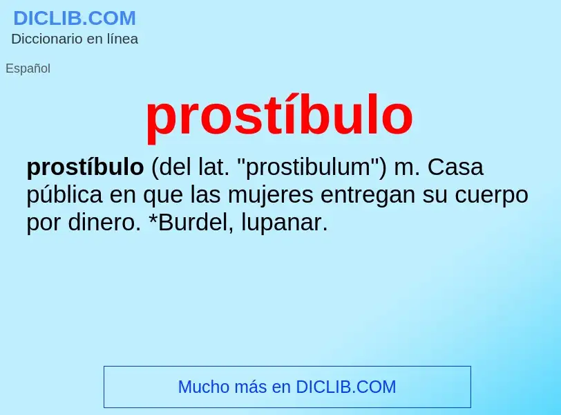 What is prostíbulo - definition