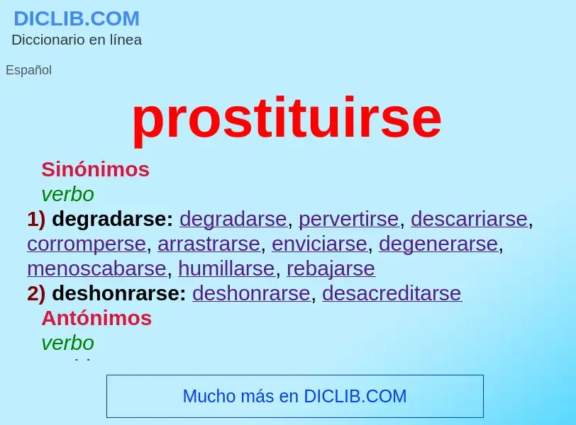 ¿Qué es prostituirse? - significado y definición