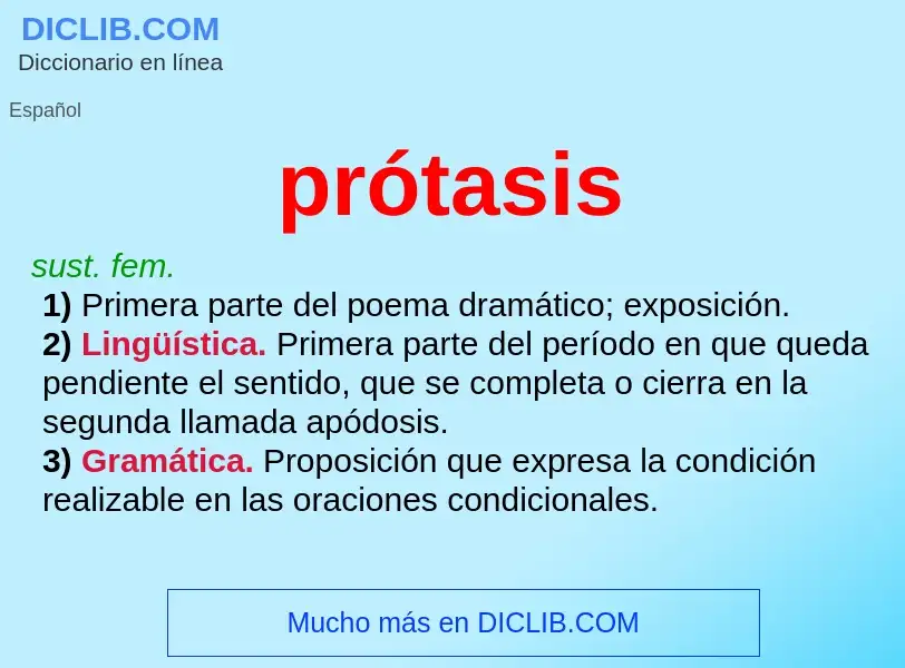 ¿Qué es prótasis? - significado y definición