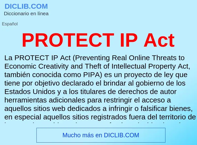 Что такое PROTECT IP Act - определение