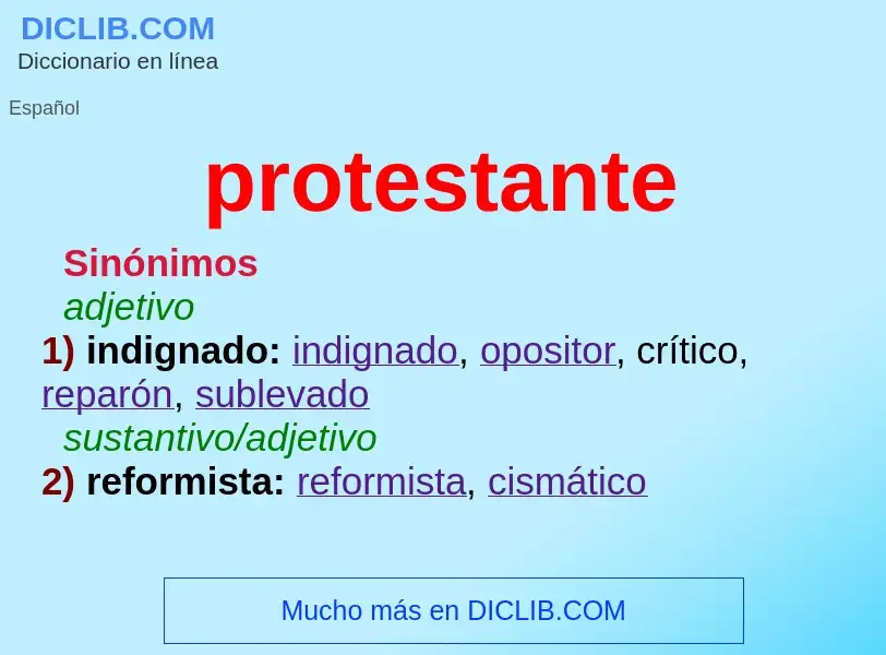 What is protestante - meaning and definition