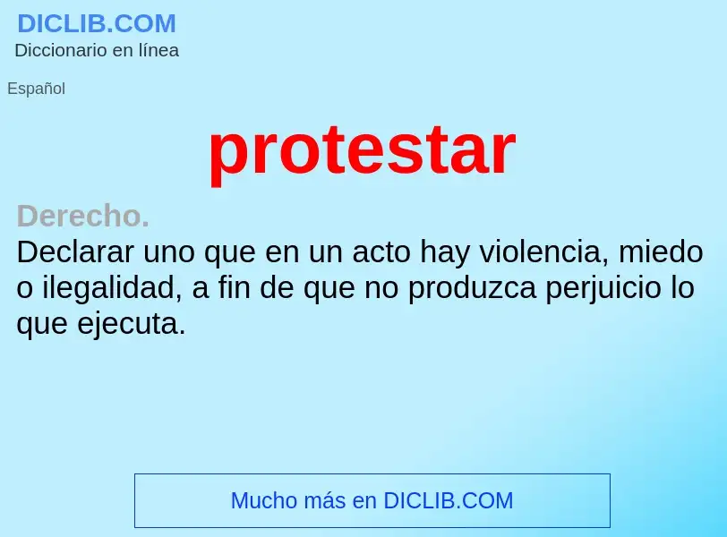 What is protestar - definition