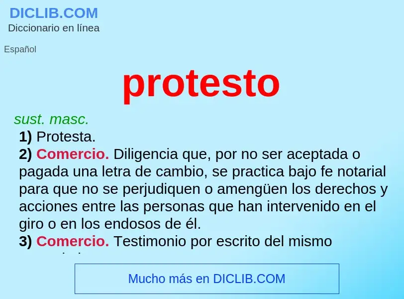 ¿Qué es protesto? - significado y definición