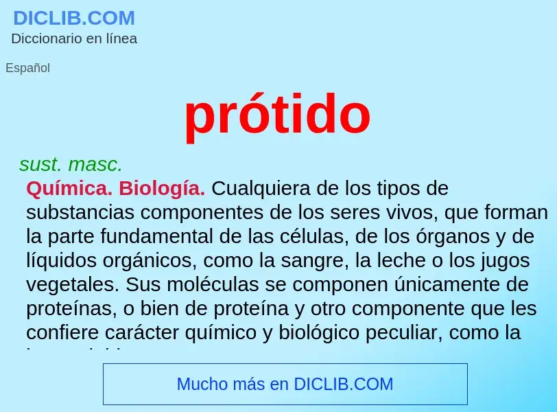 ¿Qué es prótido? - significado y definición