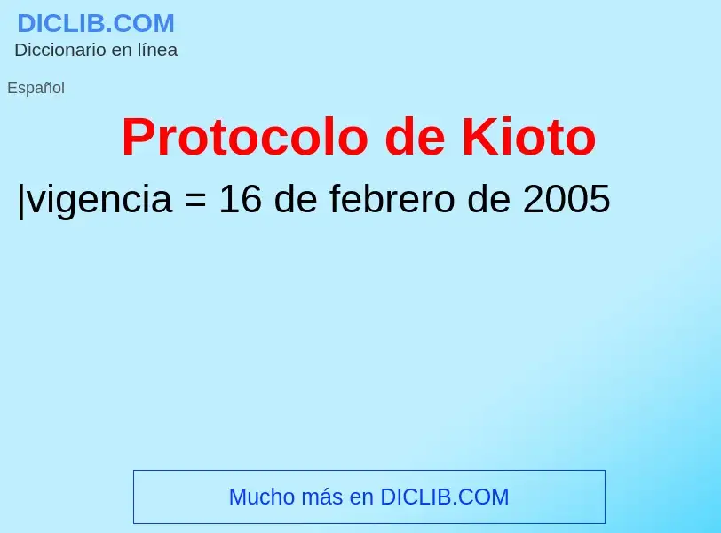 ¿Qué es Protocolo de Kioto? - significado y definición