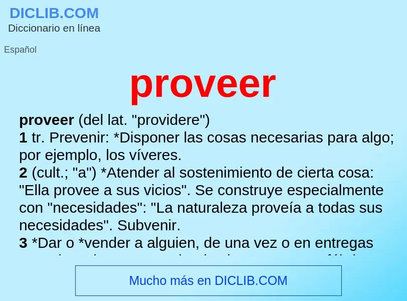 O que é proveer - definição, significado, conceito