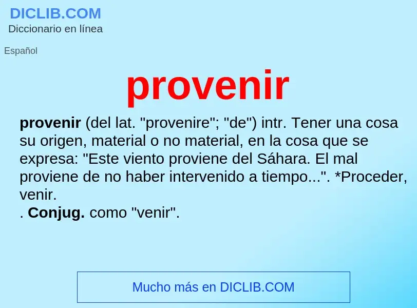 O que é provenir - definição, significado, conceito