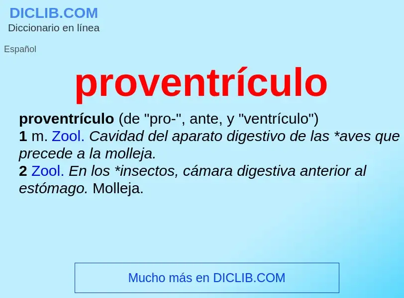 ¿Qué es proventrículo? - significado y definición