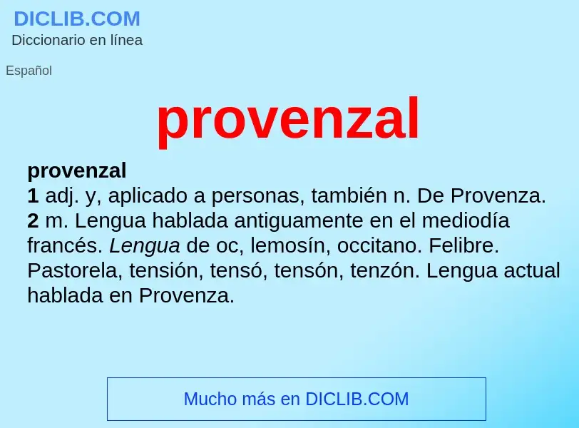 ¿Qué es provenzal? - significado y definición