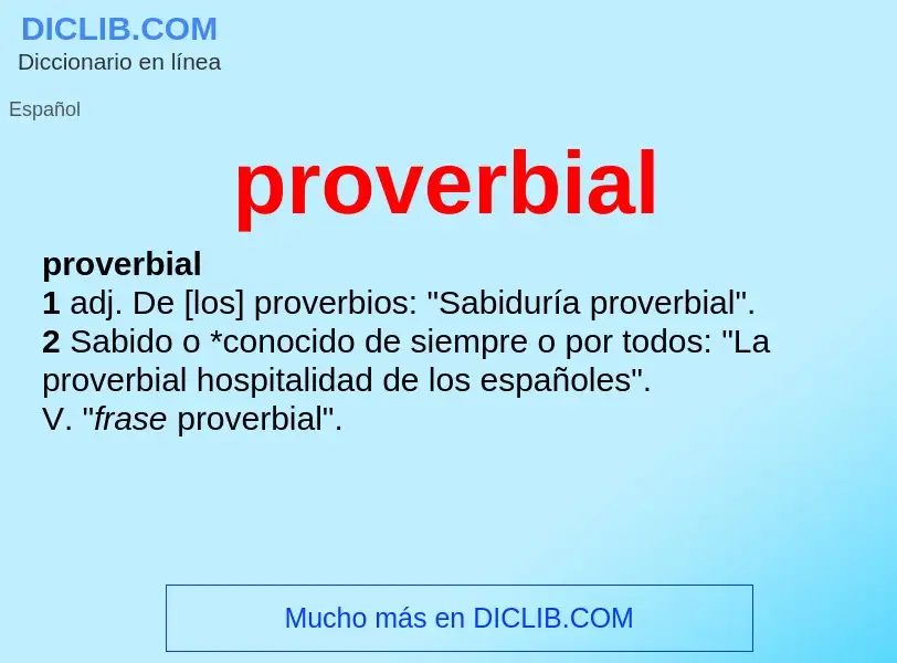 What is proverbial - definition