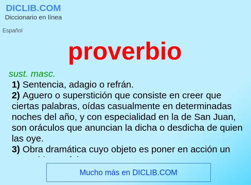 What is proverbio - definition