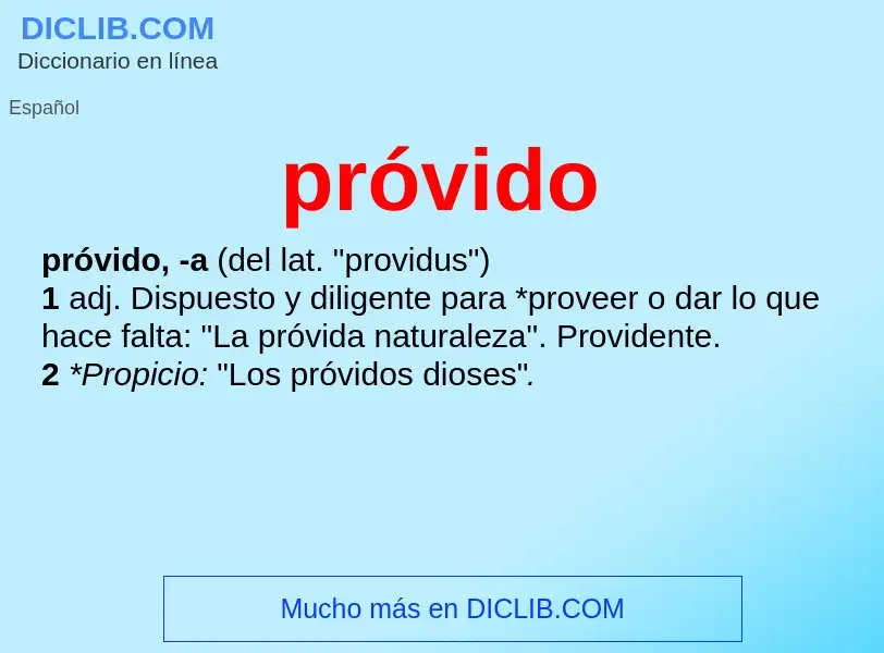 What is próvido - definition